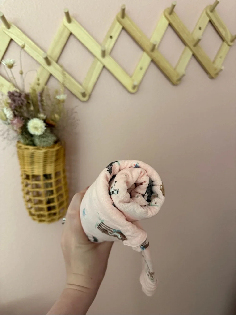 Angel Dear Bamboo Pink Cow Print Baby Swaddle